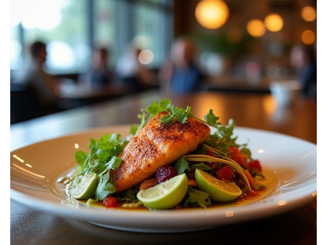 Beautifully plated, healthy and delicious meal from an Austin restaurant, suitable for various dietary needs